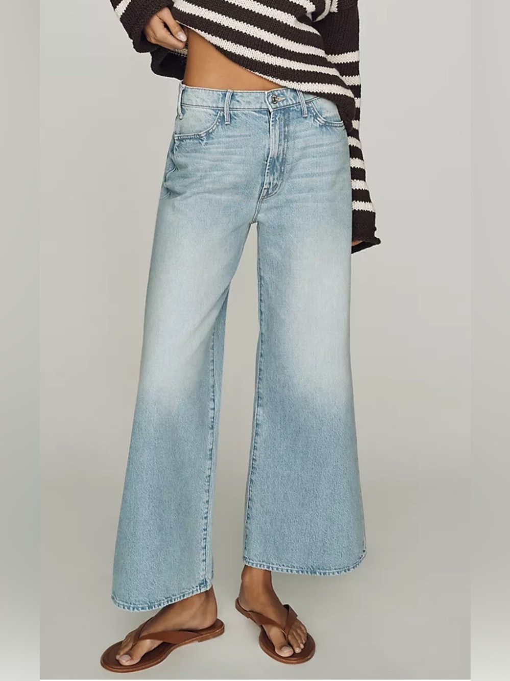 MOTHER Light Wash High-Rise Wide Leg Jeans - Picture 3 of 14